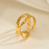 European and American fashion personality simple line cross opening ring