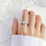 100% 925 Sterling Silver Rings For Women Moonstone Zircon Ring