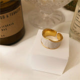 925 Sterling Silver French Vintage Inlaid Gold Rim Irregular Smooth Ring High Quality Handmade Romantic Fashion Couple