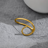 Hip hop minimalist hugging metal ring personality futuristic style geometric opening wholesale ring for women