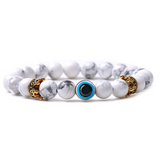 Natural Tiger Eye Stone Crown Bracelet Evil Eye Natural Stone Couple Bracelet Male and Female Bracelet