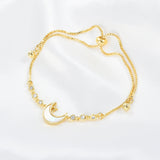 New Temperament Bracelet Female High Quality Adjustable Pull Bracelet Real Gold Electroplating Shell Moon Bracelet