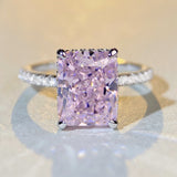 S925 sterling silver pink diamond high carbon diamond ring for women zircon