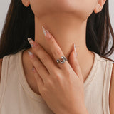 Baroque Round Irregular Curved Ring Ring Smooth Plain Ring Female Ring