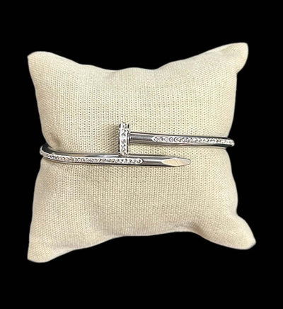 Pulsera Crtr Tornillo Plata Zirconias All In Men Joyeria