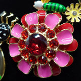 Bright Flowers  Cute Insect Shaped Necklaces Three-dimensional Exaggerated Necklaces