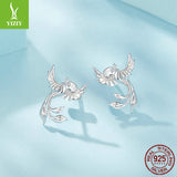 Silver Charm Original Confident Charm Phoenix Element Silver Ear Nail Female Elegant Temperament s925 Silver Ear Nail Earrings