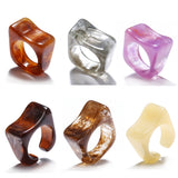 European And American Ring Creative Retro Simple Temperament Acetate Resin Transparent Ring