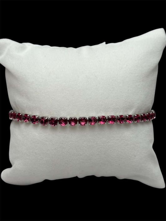 Pulsera Tenis 3 mm Plata Morada All In Men Joyeria