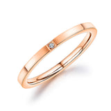 Stainless Steel White Cubic Zirconia Stone Rings Jewelry For Women Girls Trendy Office Rose Gold Finger Rings R19163