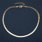 Simple Luxury Snake Choker Necklace Women Fashion Jewelry  Gold Silver Chocker Flat Necklaces cadenas mujer