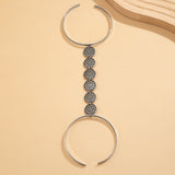 Bohemian style geometric metal arm ring Leg Chain minimalist imitation turquoise arm chain