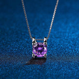 Bulletproof Surrounding SUGA Min Yuqi Same Necklace Purple Rhinestone Temperament Simple Sweater Chain Clavicle Box Chain