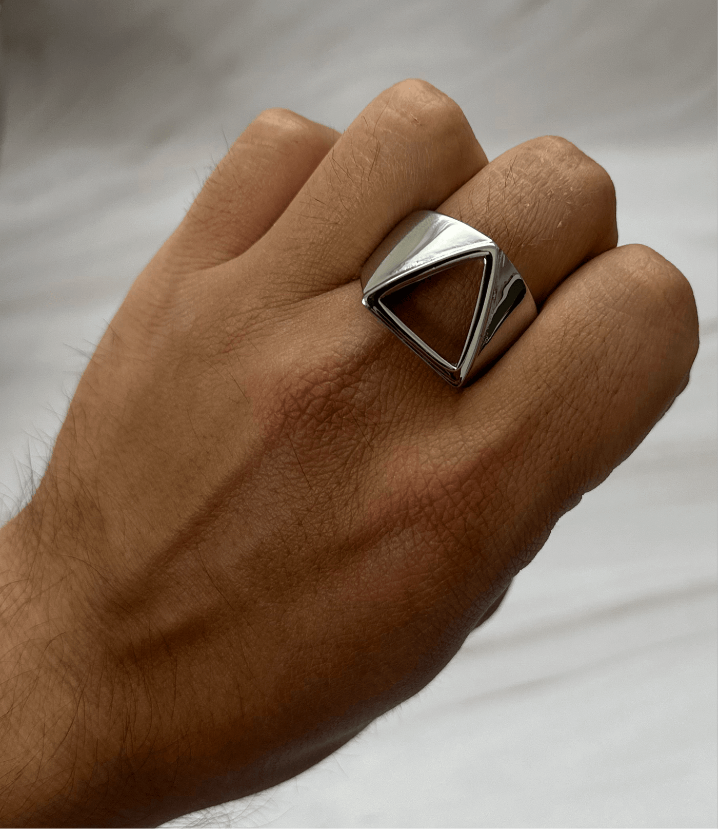 Anillo Triangulo Plata All In Men Joyeria