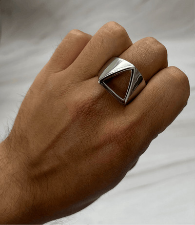 Anillo Triangulo Plata All In Men Joyeria