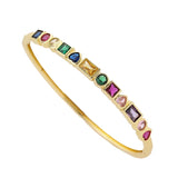 Fashion geometric heart-shaped color bracelet with copper inlaid zircon