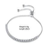 Sterling Silver Sparkling Strand Bracelet Women Link Tennis Bracelet Silver Jewelry VBS4087
