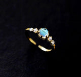 100% 925 Sterling Silver Rings For Women Moonstone Zircon Ring