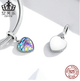 Avele Sterling Silver S925 Fish Scale Love Pendant Bracelet Heart-Shaped Color Scale Pendant Accessories SCC2007
