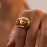 Quiet luxury style European and American trend diamond pearl ring with a sense of luxury