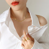 Personality Versatile 18K Gold Snake Bone Chain Niche Design Spice Girl Necklace Bracelet