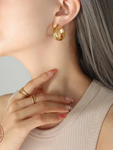 Double U-shaped earrings with titanium personalized earrings for women