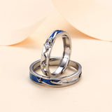 Couples Ring Meteor Shower Friendship Ring Men And Women Ring Simple Live Mouth Adjustable Bracelet