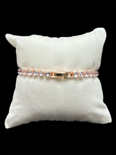 Pulsera Tenis 3 mm Rosa Plata All In Men Joyeria
