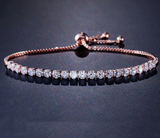 Fashion Round Cubic Zirconia Tennis Adjustable Bracelet Bangle For Women White Gold Color Crystal Bracelets Wedding Jewelry Gift