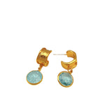 Vintage Irregular C-shaped Sapphire Blossomed Crystal Earrings, Small and Exquisite, Versatile, Personalized Earrings and Accessories