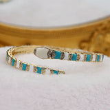 Fashionable copper micro inlaid zircon animal snake shaped bracelet