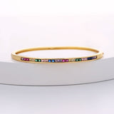 Fine edged copper inlaid colored zircon bracelet for women's bracelet
