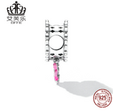 Avele Sterling Silver S925 Princess's Magic Mirror Beaded Bracelet Pink Oil Drop Zircon Beautiful Bow Beads