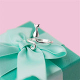 New Fashion Sweet Popular Cute Animal 925 Sterling Silver Jewelry Not Allergic Exquisite Cat Simple Opening Rings  SR223