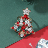 Christmas Ring New Style Christmas Ornaments Temperament Diamond Inlaid Environmental Adjustable Ring