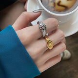 Foxanry Ins Fashion 925 Stamp Finger Rings for Women Couples France Gold Plated Elegant Wedding Bride Jewelry Gifts