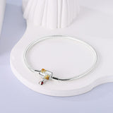 Starry Unicorn Sunflower Ladybug and Snake Bone Chain Made of 925 Silver Pan Family DIY Pendant Beads with White Copper Plating