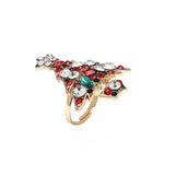 Christmas Ring New Style Christmas Ornaments Temperament Diamond Inlaid Environmental Adjustable Ring
