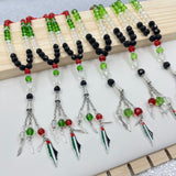 33 prayer beads in Palestinian flag colored crystal glass