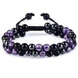 Natural Tiger Eye Agate Bracelet Men's Woven Adjustable Black Magnet Yoga Beaded Bracelet