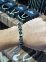 Pulsera Plata Negra 7 mm Acero Inoxidable All In Men Joyeria