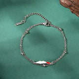 Stainless steel drip oil Israel and Palestine map pendant double-layer round bead bracelet