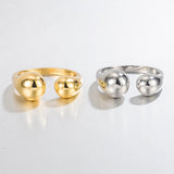 FOXANRY 925 Stamp Rings for Women INS Fashion Vintage Couples Simple Design Smooth Water Drop Geometric Party Jewelry