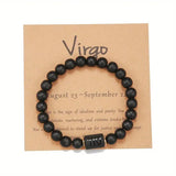 Natural stone beaded tiger eye picture stone bracelet zodiac bracelet