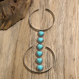 Bohemian style geometric metal arm ring Leg Chain minimalist imitation turquoise arm chain