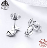 Avelle Original S925 Animal Earring Jewelry Origami Fox Sterling Silver Girl Earring Accessories SCE526