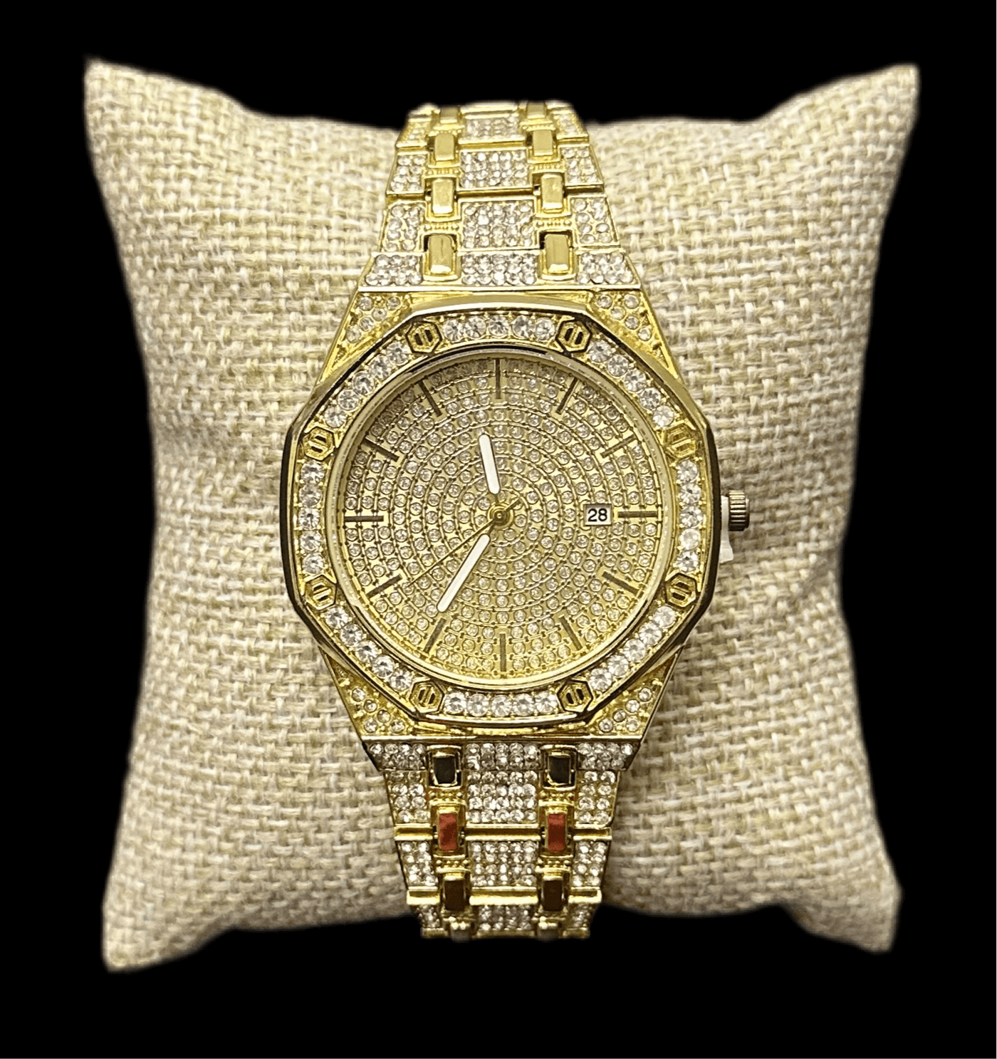 Reloj Zirconias Hexagonal Dorado All In Men Joyeria