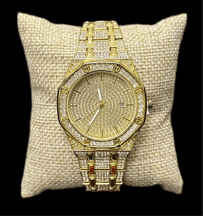 Reloj Zirconias Hexagonal Dorado All In Men Joyeria