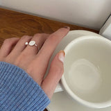 FOXANRY 925 Stamp Open Rings Fashion Hip Hop Vintage Simple Round Ball Wafer Design Birthday Party Jewelry