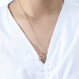 Heart Shaped Rhinestone Pendant Alloy Painted National Treasure Panda Necklace